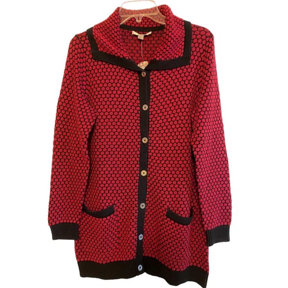 Liz Claiborne Sweaters - Liz Claiborne New York Honeycomb Jacquard Sweater Coat MEDIUM (892)
